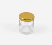 Marturie Borcanel Sticla Rotund cu Capac Metal H 5cm/4cm