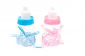 Marturie Botez Biberon Plastic Roz si Bleu 12/set