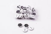 Nasturi Lemn Alb Negru 1.7cm 50/pg