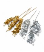 Orhidee 9 Flori Plastic Auriu si Argintiu