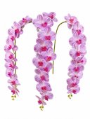 Orhidee artificiala 21 flori 67 Alb-Lila