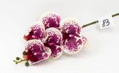 Orhidee artificiala 5 flori 83 Alb-Fuxia