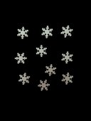 Ornament Craciun Fulg Lemn 10/set 2cm