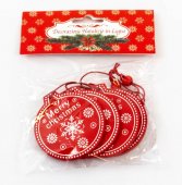 Ornament Craciun Globulet Rosu Lemn 4/set