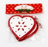 Ornament Craciun Inima Lemn 2/set