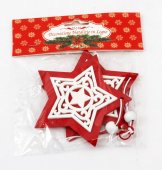 Ornament Craciun Stea Lemn 2/set