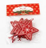 Ornament Craciun Stea Lemn 4/set
