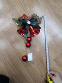 Ornament cu clopotei rosii si mesaj Merry Christmas