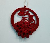 Ornament de brad 3D model floral rosu