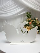 Ornament Decor Cuplu Lebede PVC Alb