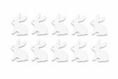 Ornament Decor Iepure Lemn Alb 10/set