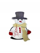 Ornament Din Lemn De Craciun Om De Zapada Cu Manusi 18,5 Cm