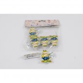 Ornament Decor Broscuta Lemn Cu Carlig 6/set