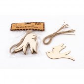Ornament Decor Randunica Lemn Natur 6/set