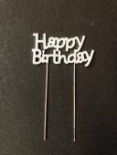 Ornament Metal Happy Brith Day Argintiu