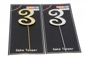 Ornament Metal Pentru Tort Cifra 3