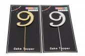 Ornament Metal Pentru Tort Cifra 9