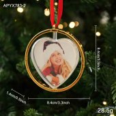 Ornament rama foto inima rotativa 8.4 cm 10/set