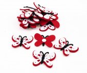 Ornament Textil Cu Adeziv 20/set Fluture Inimioare