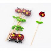 Ornament Textil Cu Bat 12/set Buburuza Frunze