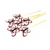 Ornamente Din Fetru Fluture Rosu Cu Alb Cu Bat 12/Set