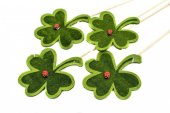 Ornamente Din Fetru Trifoi Cu Bat 12/set