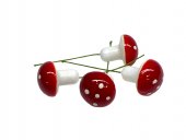 Ornamente Din Plastic Ciuperci Rosii Cu Bat 015 100/set
