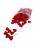 Ornamente Din Plastic Inima Cu Bat 100/Set 3 cm
