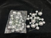 Ornamente Glob cu Sarma 20/set Lacuit Argintiu