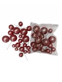 Ornamente Glob cu Sarma 20/set Roz Inchis Sidefat