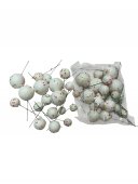 Ornamente Glob cu Sarma 20/set Sclipici Alb Bombonele