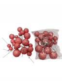 Ornamente Glob cu Sarma 20/set Sclipici Roz Inchis Bombonele