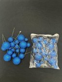 Ornamente Glob cu Sarma Craciun 20/set Sclipici Albastru