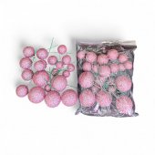 Ornamente Glob cu Sarma Craciun 20/set Sclipici Roz Prafuit