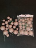 Ornamente Glob cu Sarma Craciun 20/set Sclipici Sampanie