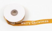 Panglica Craciun Satin 2cm Merry Christmas Auriu