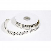 Panglica din bumbac cu Note Muzicale 2 cm-9m