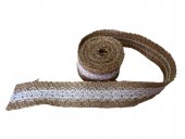 Panglica Iuta Cu Dantela Mijloc Opturi 2,5cm/2m