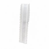 Panglica Organza Alb Filigran Argintiu Si Dantela Margini 3,8cm-10y