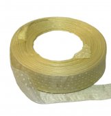 Panglica Organza Cu Buline 2.5cm/50m Auriu