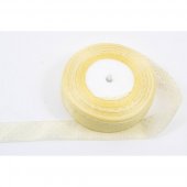Panglica Organza Cu Buline 2.5cm/50m Crem
