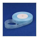 Panglica Organza Cu Buline Bleu 2cm/50m