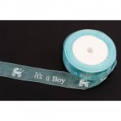 Panglica Organza It`s a boy 2.5cm/22m
