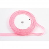 Panglica Satin cu Buline 1cm/22m Roz