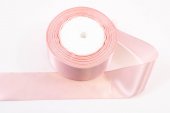Panglica Satin, Somon Roze, rola 22 m, latime 4 cm
