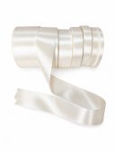 Panglica Satin, Alb Unt, rola 25 yarzi, latime 4 cm