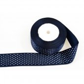 Panglica Satin cu 10 Buline, Bleomarin, rola 22 m, latime 4 cm