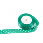 Panglica Satin Cu 3 Buline 2,5 cm/22m Vernil
