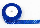 Panglica Satin cu 3 Buline 2cm/22m Albastru