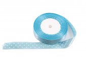 Panglica Satin cu 3 Buline 2cm/22m Bleo